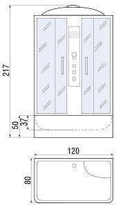 Душевой бокс RIVER SENA 50 120х80 купить в интернет-магазине Sanbest