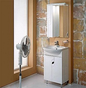 Тумба с раковиной Акватон Панда 50 белая глянцевая для ванной в интернет-магазине Sanbest