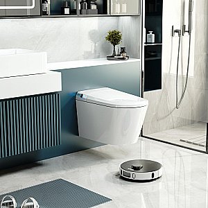 Унитаз подвесной с биде и инсталляцией Abber Bequem AC1119S-AC0101P2 белый, с крышкой микролифт купить в интернет-магазине Sanbest