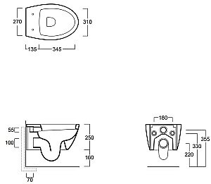 Унитаз подвесной SIMAS Lft Spazio LFT18 antracite matt безободковый, антрацит матовый купить в интернет-магазине Sanbest