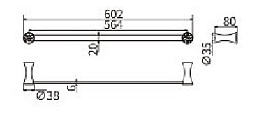 Полотенцедержатель CeramaLux Virginia 94308A хром купить в интернет-магазине сантехники Sanbest