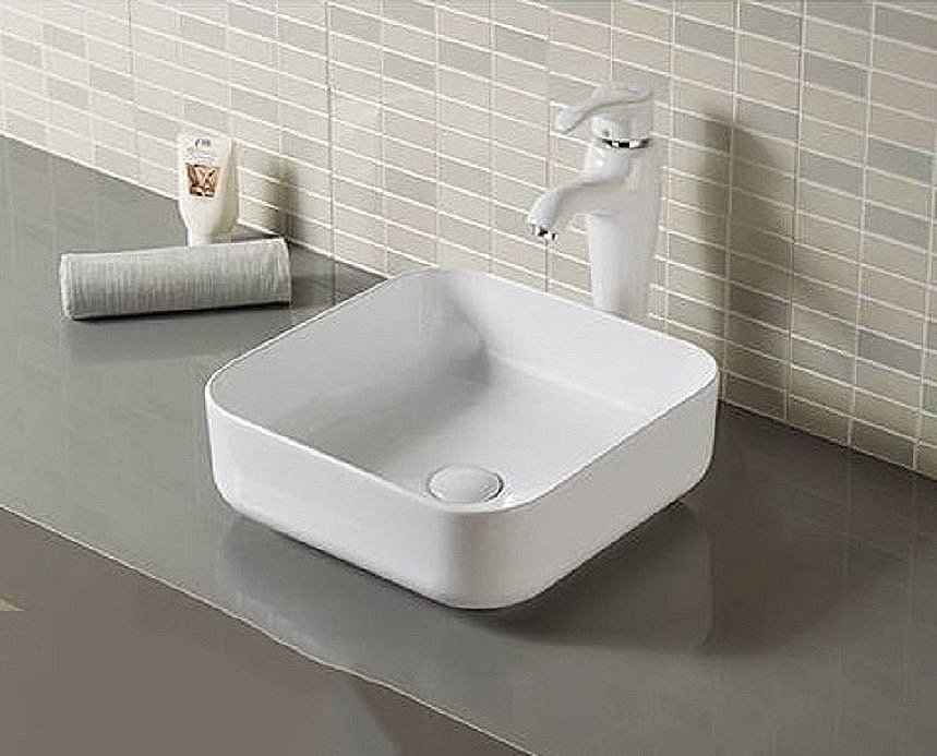 Раковина накладная Ceramalux N 39 D1303 белая купить в интернет-магазине Sanbest