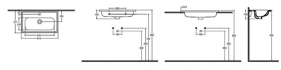 Раковина ISVEA Absolute 61 10KF50061SV белая купить в интернет-магазине Sanbest