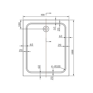 Душевой поддон Vincea VST-2AR-8010 100x80 купить в интернет-магазине Sanbest