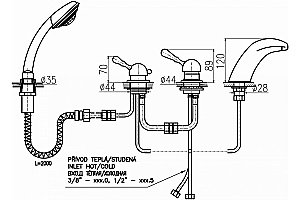 Смеситель на борт ванны Rav-Slezak Labe L471.5PSM купить в интернет-магазине сантехники Sanbest