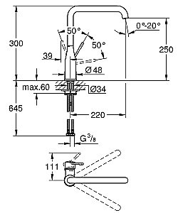 Смеситель для кухни Grohe Essence 30269AL0 темный графит матовый купить в интернет-магазине сантехники Sanbest
