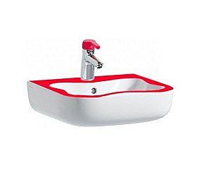 Раковина детская Laufen Florakids 8.1503.1.062.104.1 белая, розовая купить в интернет-магазине Sanbest