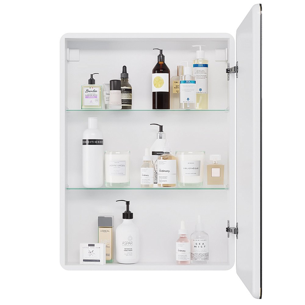 Шкаф зеркальный c LED-подсветкой Dreja POINT 60x80 белый купить в интернет-магазине сантехники Sanbest