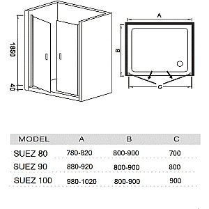 Душевая дверь RIVER SUEZ 100 купить в интернет-магазине Sanbest
