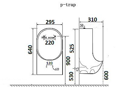 Писсуар CeramaLux X541P купить в интернет-магазине Sanbest
