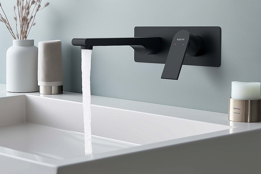 Смеситель для раковины Лира AQ1413MB черный матовый купить в интернет-магазине сантехники Sanbest