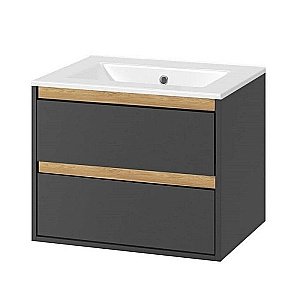 Тумба с раковиной Excellent TUTO MLEX.0103.600.GRBL 60 серый/дуб для ванной в интернет-магазине Sanbest