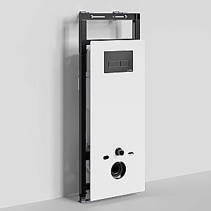 Инсталляция для унитаза WasserKraft Salm 27TLT.010.ME.WH.MB03 белая панель/кнопка черная матовая купить в интернет-магазине сантехники Sanbest