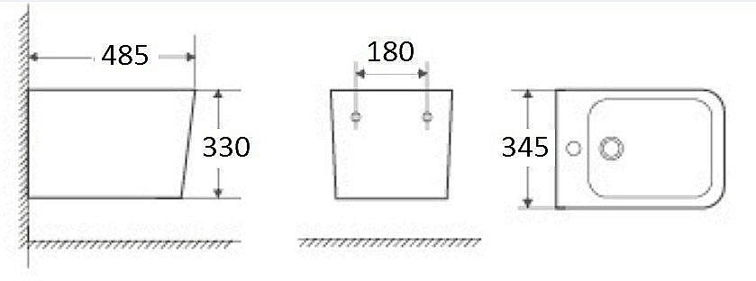 Биде подвесное WeltWasser GELBACH 005MT-GR серый матовый купить в интернет-магазине Sanbest