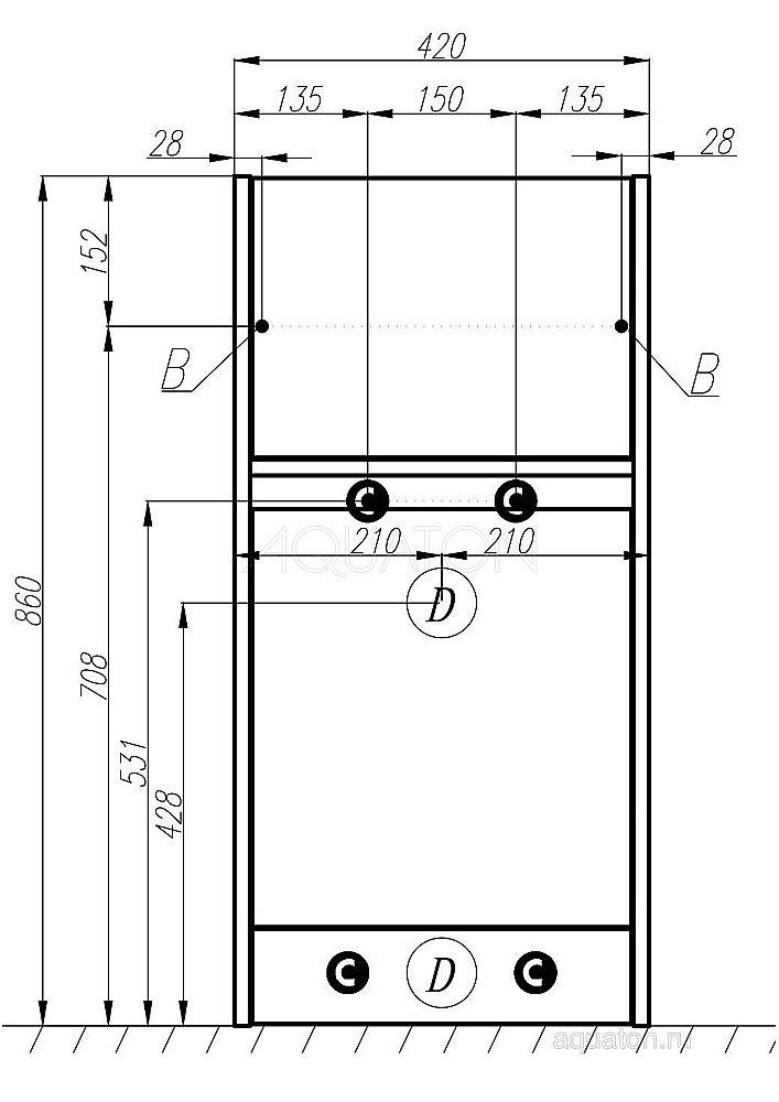 Тумба с раковиной Акватон Лондри 105 белая глянцевая для ванной в интернет-магазине Sanbest