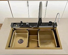 Кухонная мойка CeruttiSpa GLORIA Nano Gold 10355 золото купить в интернет-магазине сантехники Sanbest