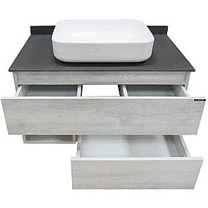 Тумба с раковиной Comforty Прага 90 00-00014424 дуб белый для ванной в интернет-магазине Sanbest