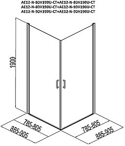 Душевой уголок Aquanet Cinetic 90х90 254236 стекло прозрачное/профиль хром купить в интернет-магазине Sanbest