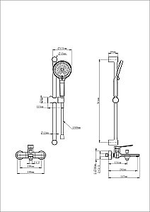 Смеситель для ванны с душевым гарнитуром WONZON & WOGHAND WW-C2036-MW белый матовый купить в интернет-магазине сантехники Sanbest