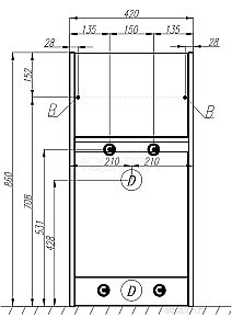Тумба с раковиной Акватон Лондри 105 белая глянцевая для ванной в интернет-магазине Sanbest