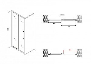 Душевая дверь Abber SCHWARZER DIAMANT 100 AG30100BMH черная/матовая купить в интернет-магазине Sanbest
