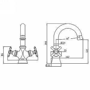 Смеситель для раковины Kaiser Carlson Lux 11211 купить в интернет-магазине сантехники Sanbest