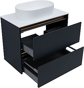 Тумба с раковиной Allen Brau Activity 80 1.34012.AM антрацит матовый/олива брашированная для ванной в интернет-магазине Sanbest