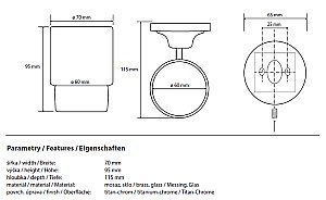 Стакан для зубных щеток Bemeta Retro 144210018 купить в интернет-магазине сантехники Sanbest