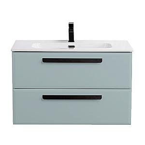 Тумба с раковиной Cezares ECO-CER-N-800-2C-SO-GAO-P+CZR-8095-80 Серо-голубая матовая для ванной в интернет-магазине Sanbest