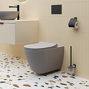 Унитаз подвесной Ambassador Queen 113T20301R безободковый, серый матовый купить в интернет-магазине Sanbest