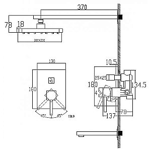 Душевая система Kaiser Quadris 25270 хром купить в интернет-магазине сантехники Sanbest