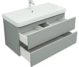 Тумба с раковиной Aquanet Вега 100 мисти грин для ванной в интернет-магазине Sanbest