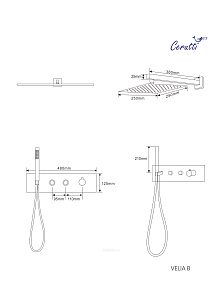 Душевая система CeruttiSpa Velia B 10399 черная купить в интернет-магазине сантехники Sanbest