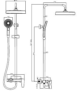 Душевая система Vincea Puro VSFS-5P1CH хром купить в интернет-магазине сантехники Sanbest