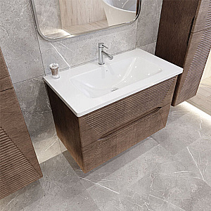 Тумба с раковиной Caprigo Modo-Terza 80 с интегрированной ручкой, цвет на выбор для ванной в интернет-магазине Sanbest