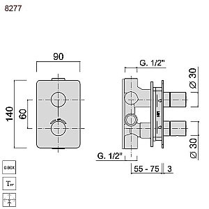 Смеситель для душа Giulini Futuro 8277 хром купить в интернет-магазине сантехники Sanbest