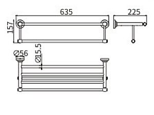 Полка CeramaLux Bianco 52010 хром купить в интернет-магазине сантехники Sanbest