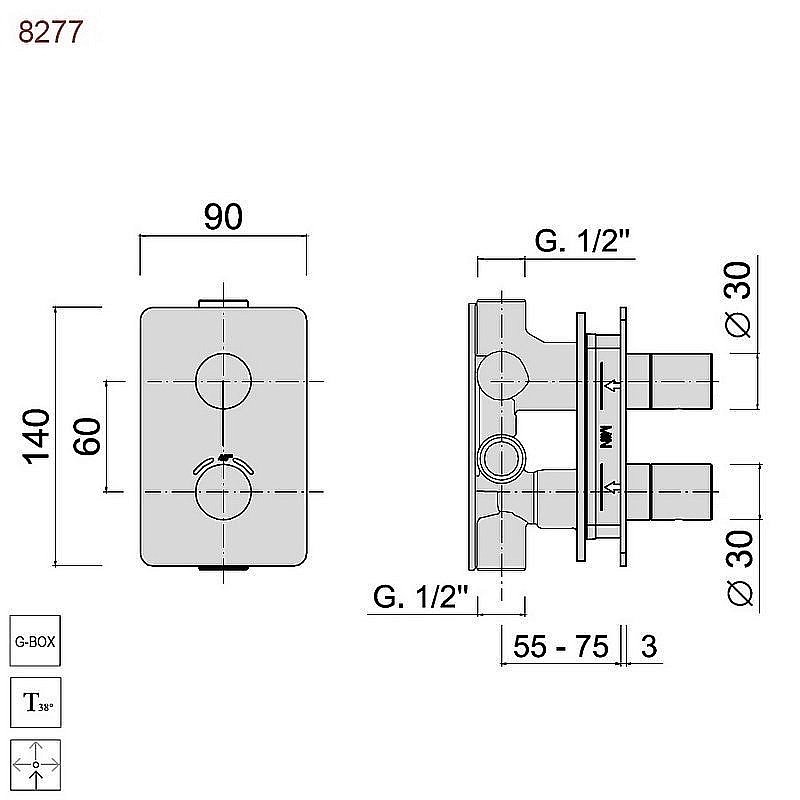 Смеситель для душа Giulini Futuro 8277 хром купить в интернет-магазине сантехники Sanbest