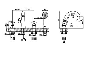 Смеситель для ванны Lemark Vintage LM2841B купить в интернет-магазине сантехники Sanbest