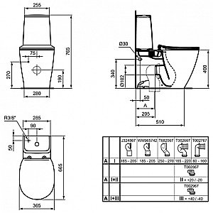 Унитаз напольный Ideal Standard Connect Space E119501 с бачком E717501 белый купить в интернет-магазине Sanbest