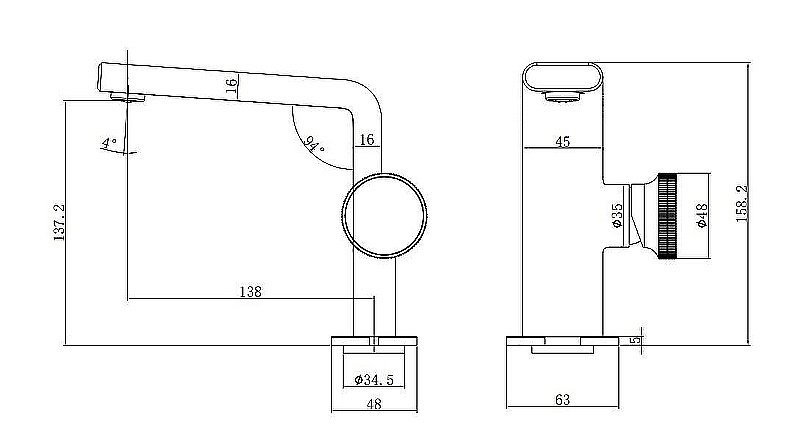 Смеситель для раковины Black&white Gravity GF-7207-С хром купить в интернет-магазине сантехники Sanbest