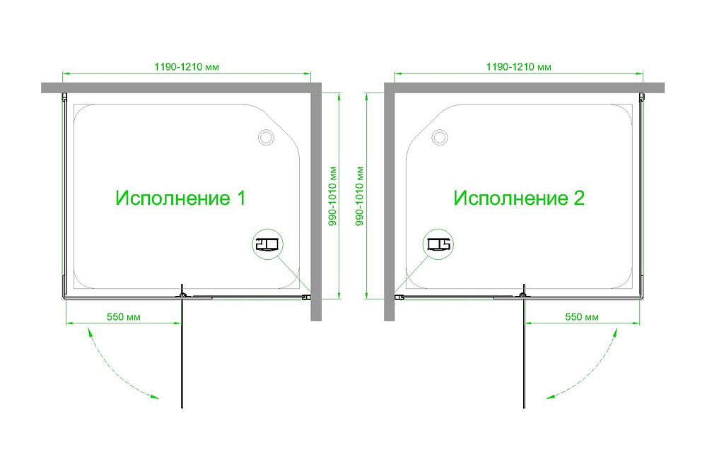 Душевой уголок Royal Bath HPVD RB1120HPVD-C-BL 120х100 матовое стекло/профиль черный купить в интернет-магазине Sanbest