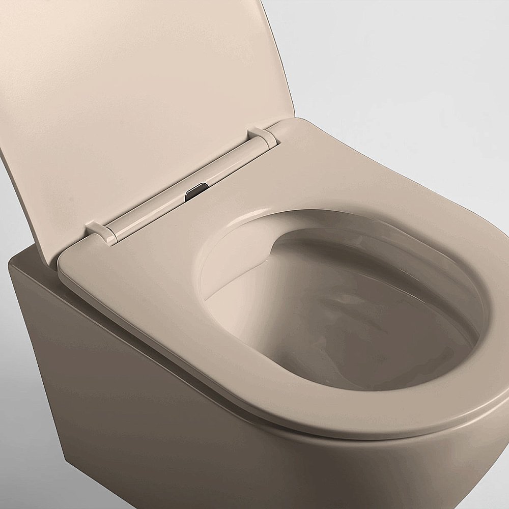 Унитаз Vincea Globo VT1-14SMC безободковый, с крышкой микролифт, капучино матовый купить в интернет-магазине Sanbest