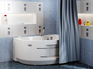 Карниз для ванны Радомир Ирма 160х105 хром купить в интернет-магазине сантехники Sanbest
