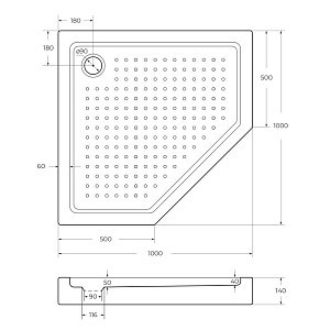 Душевой поддон Cezares TRAY-A-P-100-15-W купить в интернет-магазине Sanbest