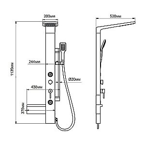 Душевая панель Aquanet SL2015CS-1 купить в интернет-магазине сантехники Sanbest