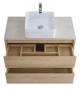 Тумба с раковиной и столешницей BelBagno KRAFT 90 Rovere Nebrasca Nature для ванной в интернет-магазине Sanbest