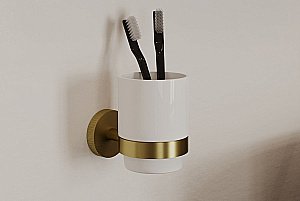 Стакан для зубных щеток Allen Brau Priority 6.31002-GB брашированное золото купить в интернет-магазине сантехники Sanbest