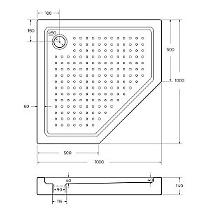 Душевой поддон Cezares TRAY-A-P 100х100 купить в интернет-магазине Sanbest
