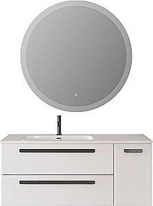 Тумба с раковиной Cezares ECO-CER-N 120 ECO-CER-N-1200-2C-1A-SO-BL белая глянцевая для ванной в интернет-магазине Sanbest